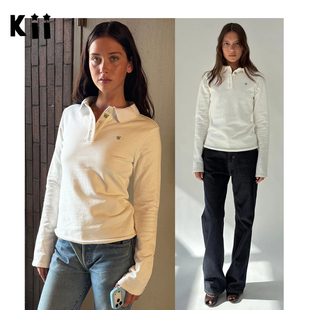 Kii买手店现货Urban Sophistication白色火柴人刺绣长袖Polo衫