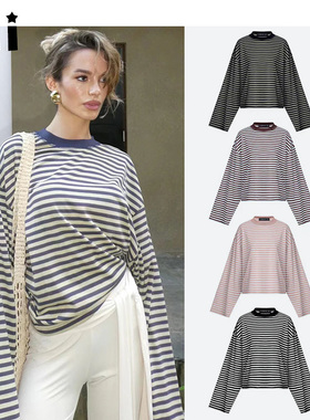 Kii部分现货正品LionessT恤ELSA HOSK同款简约条纹宽松长袖上衣