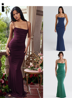 Kii美国正品Houseof CB 年会礼服显束腰超长包臀鱼尾连衣裙Milena