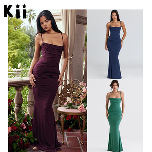 年会礼服显束腰超长包臀鱼尾连衣裙Milena Kii美国代购 Houseof