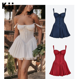 Kii部分现货美国House of CB 甜美百搭束腰迷你鱼骨连衣裙Pietra