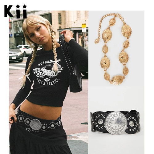 PrincessPolly金属腰饰皮革腰带