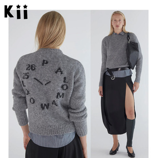 Kii少量现货Paloma Wool 小众25冬针织羊毛时钟圆领套头毛衣Clock