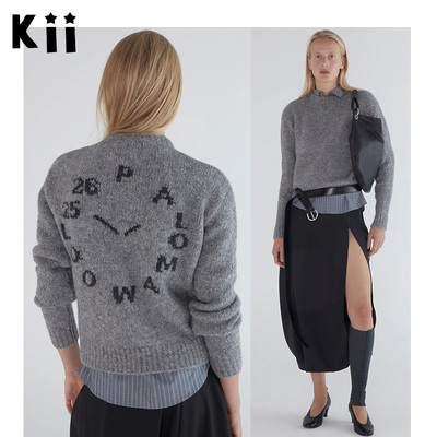 Kii少量现货Paloma Wool 小众25冬针织羊毛时钟圆领套头毛衣Clock