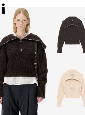 Kii少量现货正品IRO Night 秋冬拉链翻领收腰针织毛衣外套女SWANA