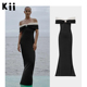 Kii部分现货Baobab晚礼服一字肩黑色宴会连衣裙礼服Sendai Maxi