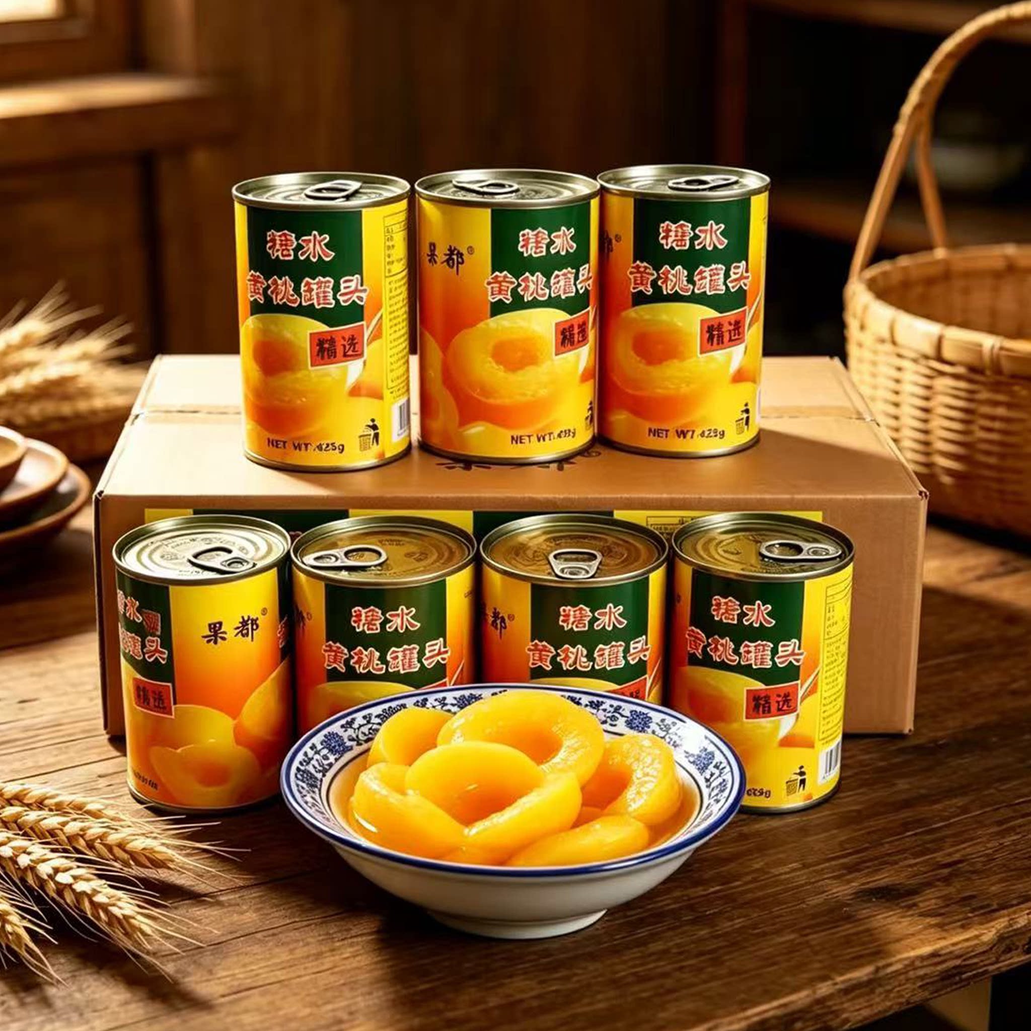 果都黄桃罐头 大沙河特产糖水罐头 即食水果甜品整箱12罐包邮