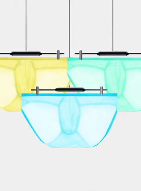 男士内裤超薄款透气激凸个性感U凸大囊袋牛角边高叉三角裤