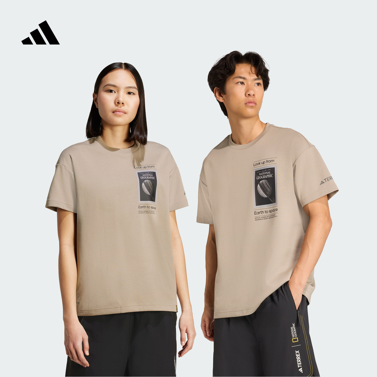 国家地理联名速干宽松户外运动短袖T恤男装adidas阿迪达斯TERREX