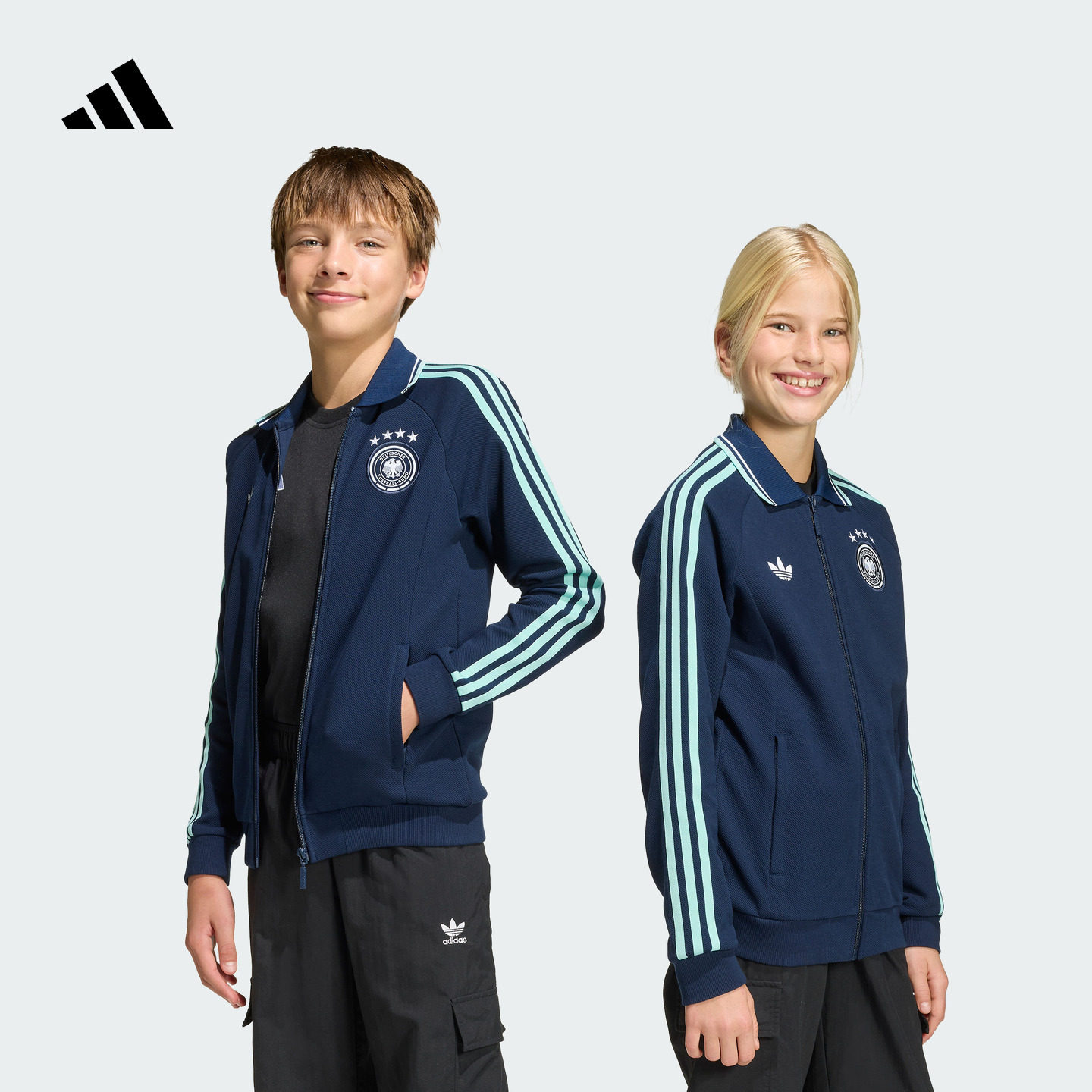 大童德国队客场复古足球休闲文化夹克外套新款adidas阿迪达斯官方
