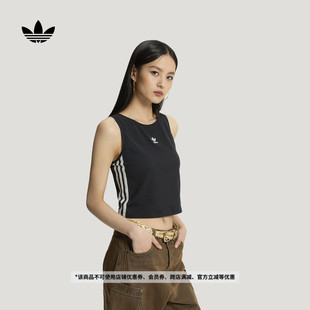 简约修身 adidas阿迪达斯官方三叶草 二合一运动背心女装