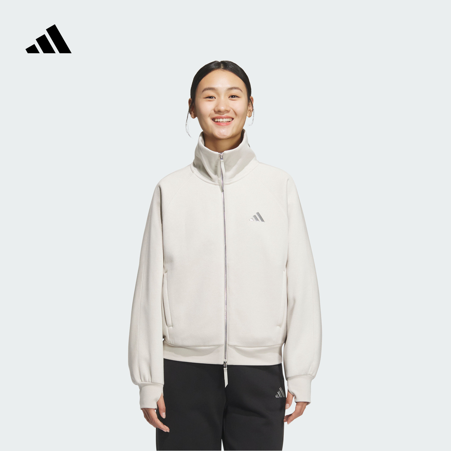 阿迪达斯女休闲加厚夹克外套