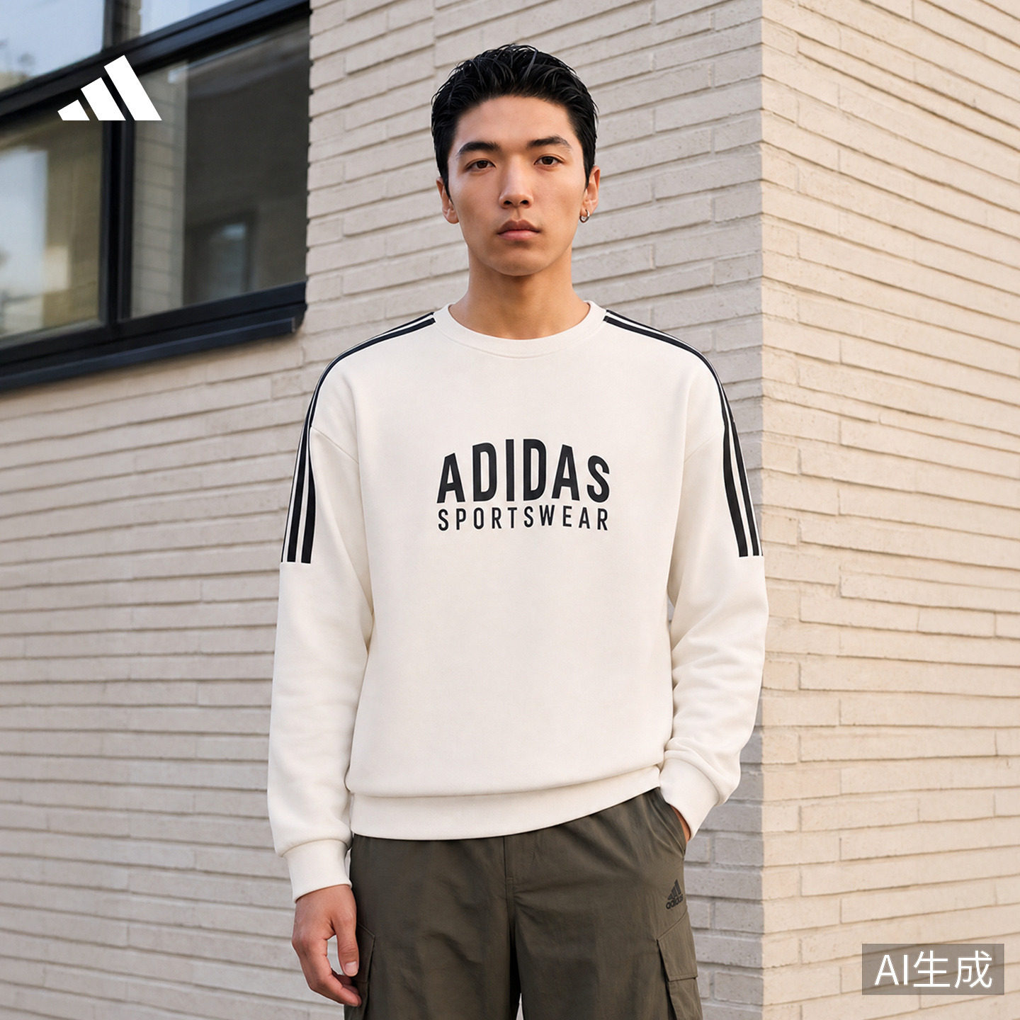 阿迪达斯男女圆领卫衣