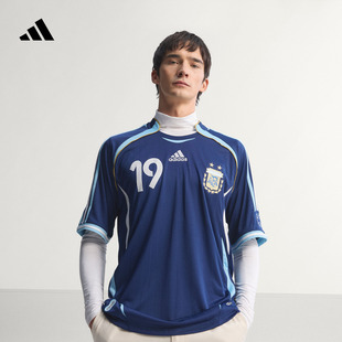 阿根廷队2006年梅西版 球衣男adidas阿迪达斯 复古足球休闲文化短袖