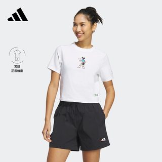 SEEBIN艺术家合作系列休闲上衣短袖T恤女夏adidas阿迪达斯轻运动