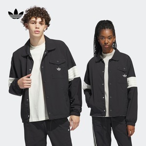 情侣运动翻领夹克外套男女春季adidas阿迪达斯官方三叶草IM9646