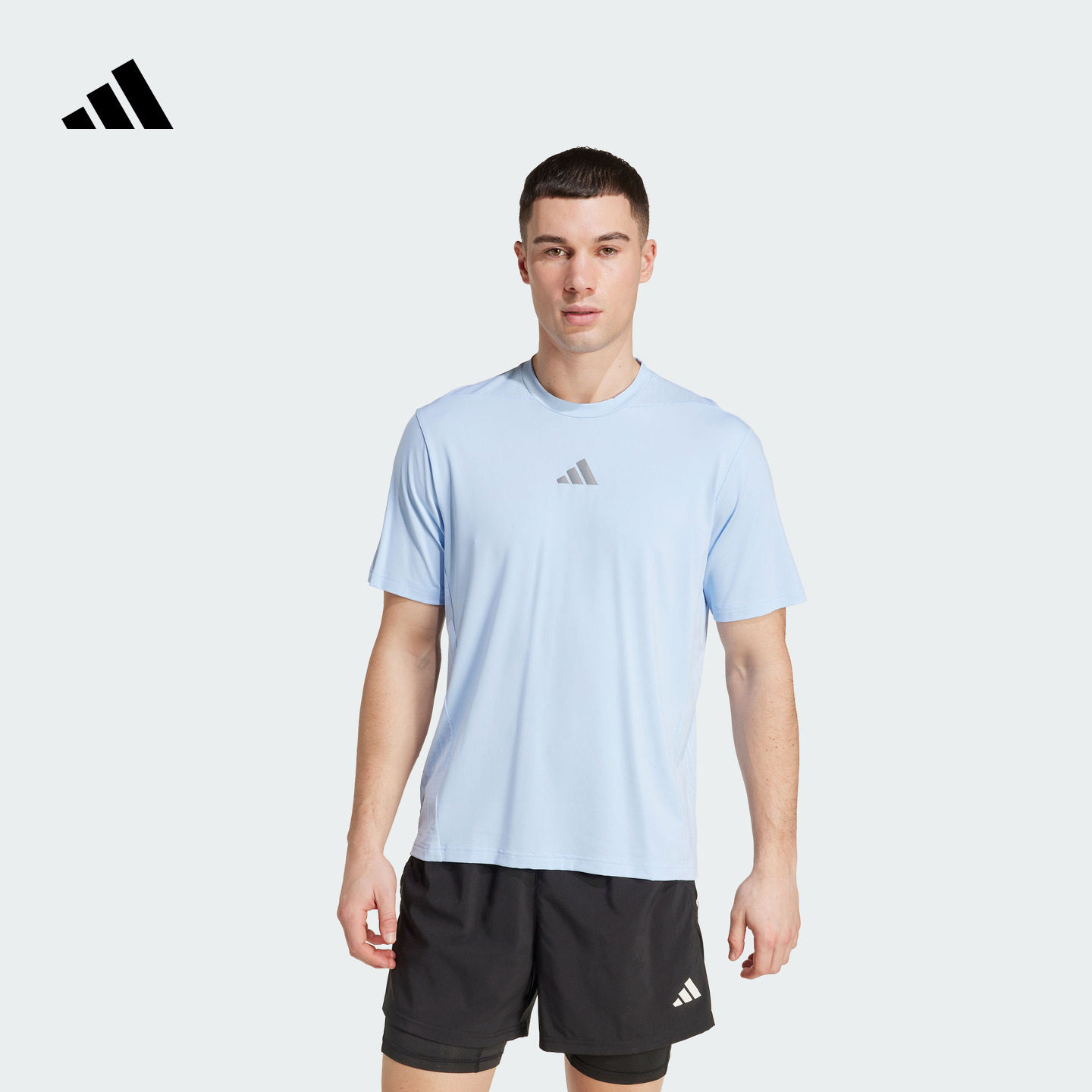 速干高强度间歇性训练运动健身圆领短袖T恤男夏季adidas阿迪达斯