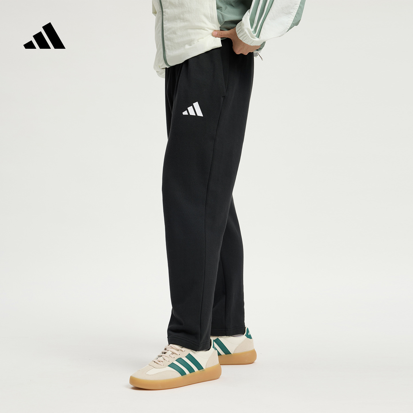 易用系毛圈布舒适休闲运动直筒裤男装秋季adidas阿迪达斯轻运动