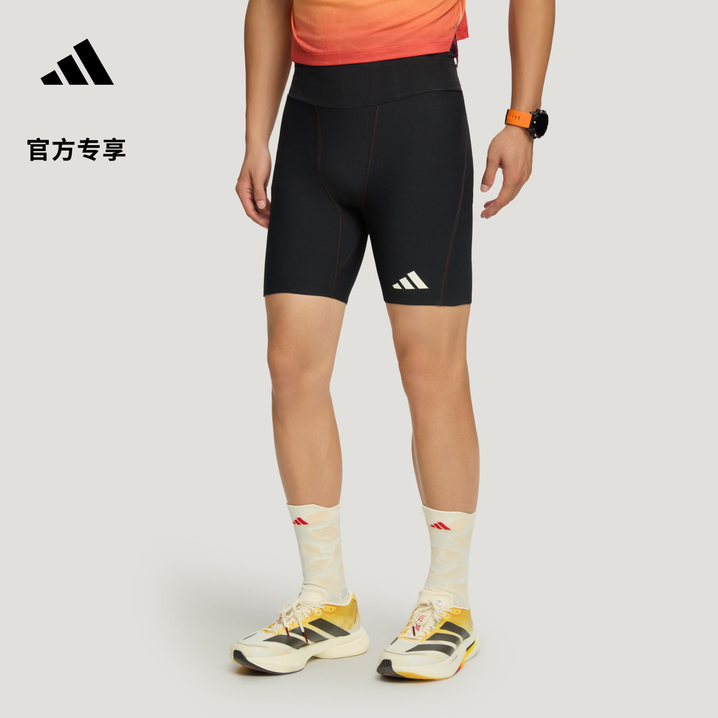北京马拉松系列训练跑步运动紧身短裤男装新款adidas阿迪达斯官方