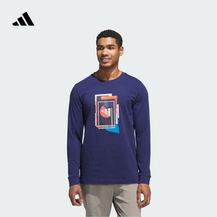 adidas阿迪达斯JX1756 秋季 高尔夫运动纯棉圆领长袖 T恤男装