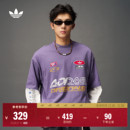adidas阿迪达斯三叶草 夏季 小高领赛车风运动宽松上衣短袖 T恤男装