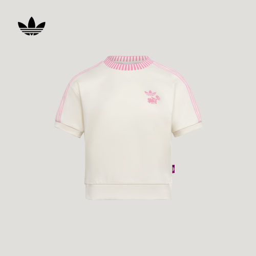 DISNEY迪士尼联名纯棉运动短袖T恤女装新款adidas阿迪达斯三叶草