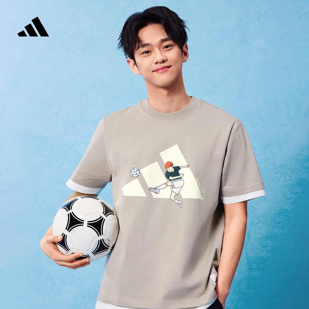 阿迪达斯男休闲运动宽松短袖T恤