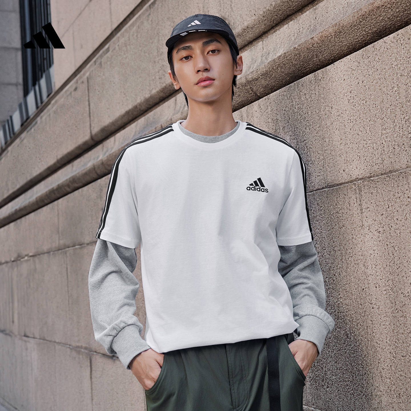 阿迪达斯轻运动男圆领短袖T恤