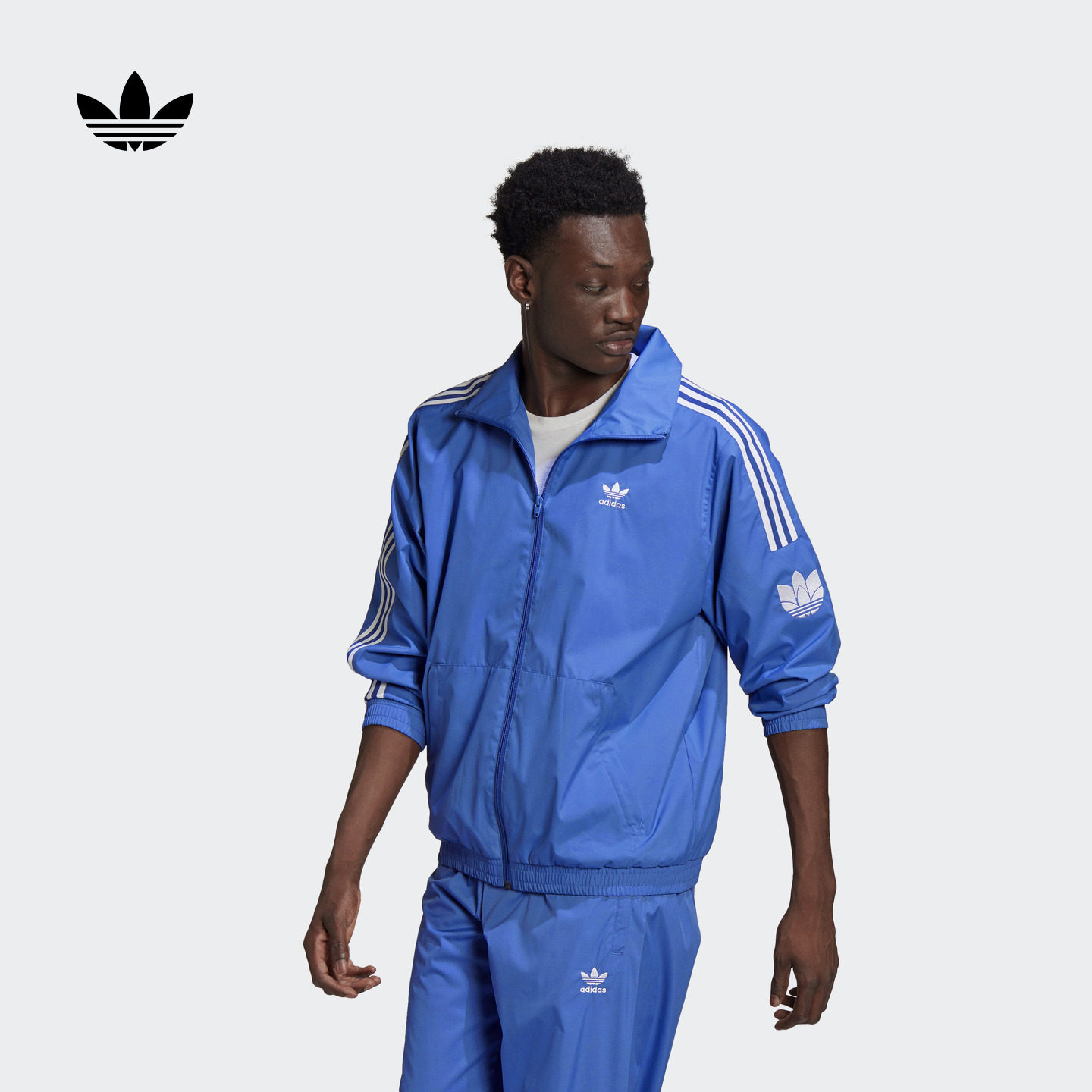日常经典三条纹梭织运动夹克外套男女春秋adidas阿迪达斯三叶草