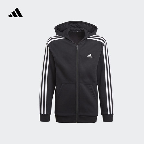 阿迪达斯男大童加绒连帽夹克外套