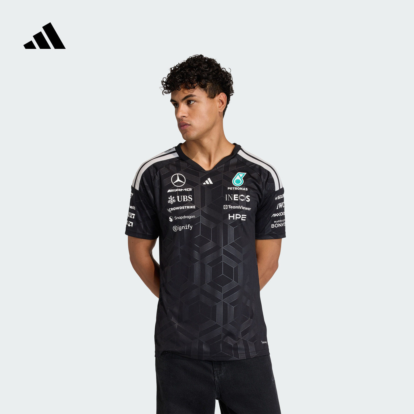 梅赛德斯AMG马石油F1车队速干修身运动短袖T恤男装adidas阿迪达斯,运动/瑜伽/健身/球迷用品,赛车服,淘宝优惠券,粉丝福利购,淘宝优惠卷