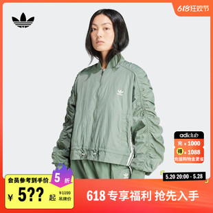 adidas阿迪达斯三叶草 轻机能风宽松飞行员运动夹克外套女装 春季