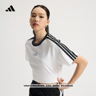 三条纹舞动系列休闲上衣短袖T恤女夏季adidas阿迪达斯官方轻运动