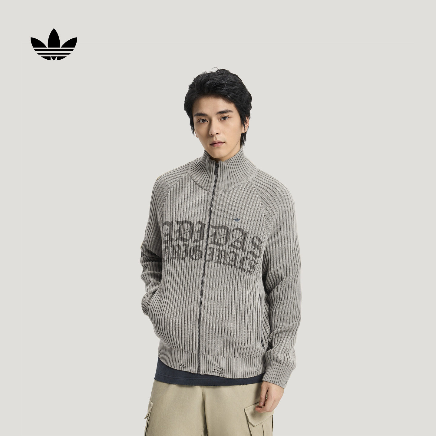 休闲百搭拉链宽松针织开衫外套男新款adidas阿迪达斯官方三叶草,运动服/休闲服装,运动茄克/外套,淘宝优惠券,粉丝福利购,淘宝优惠卷