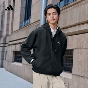 加绒宽松连帽夹克外套男女秋季 adidas阿迪达斯官方轻运动IV7607