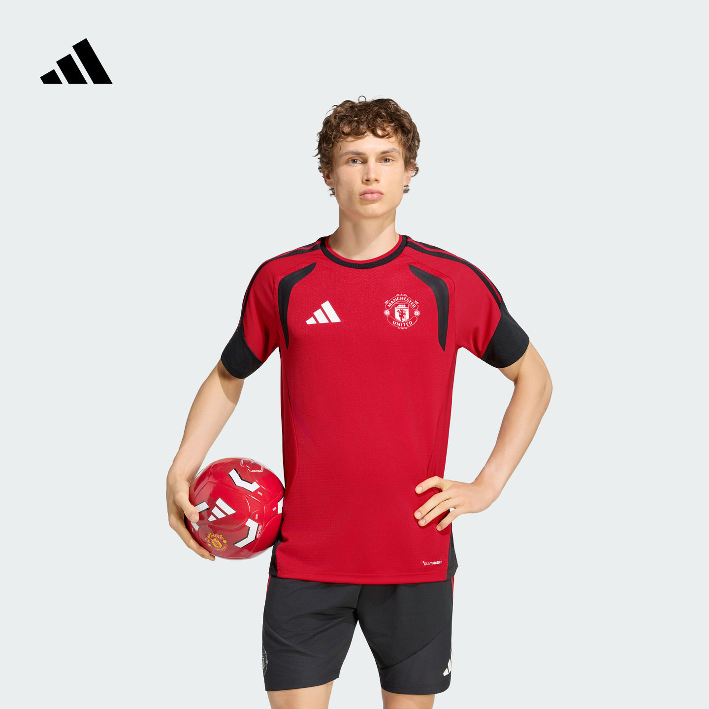 曼联球员版足球运动速干短袖训练服男装夏季新款adidas阿迪达斯