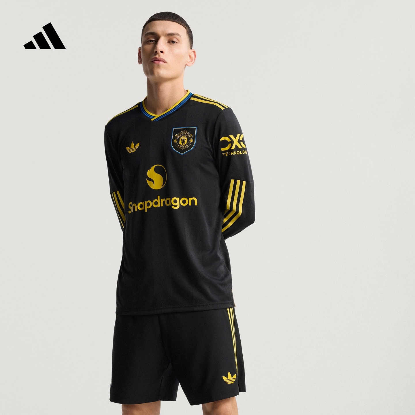 曼联球员版第二客场足球长袖球衣男秋季adidas阿迪达斯JP3040