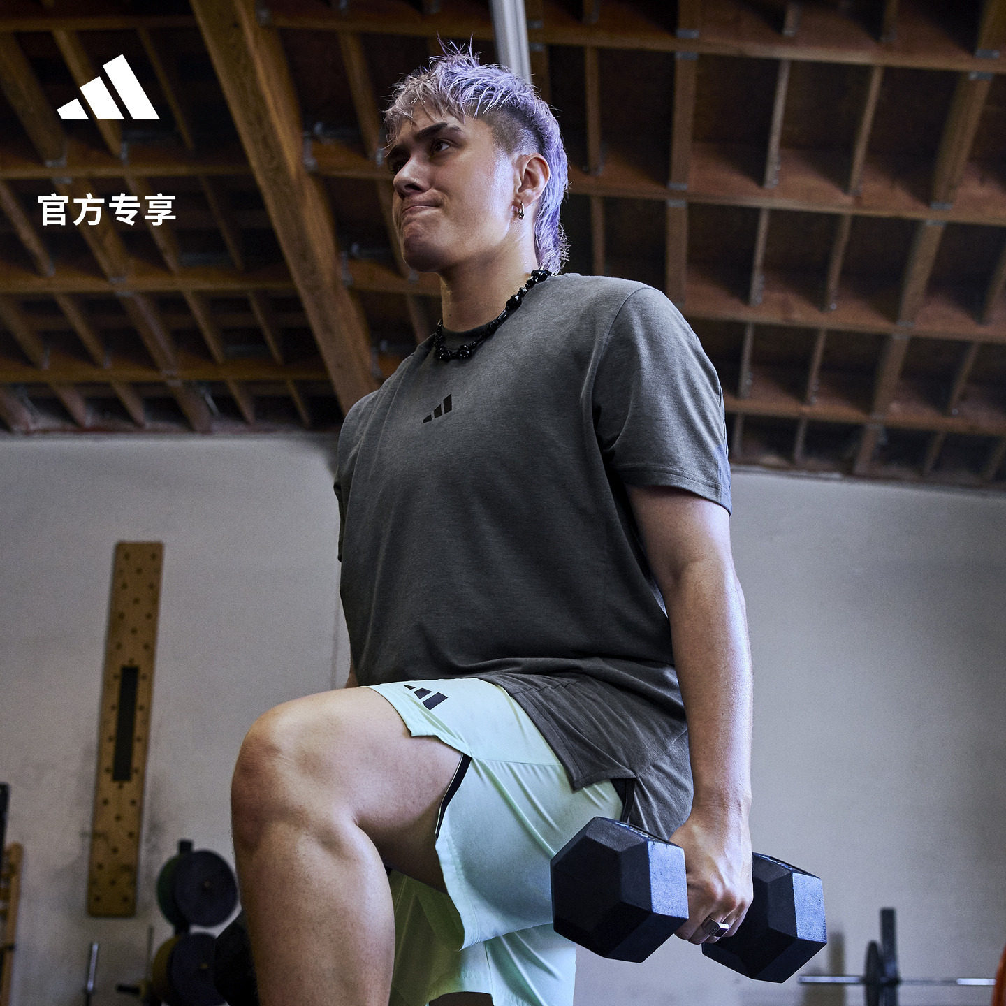 综合训练速干运动上衣圆领短袖T恤健身服男装夏季adidas阿迪达斯