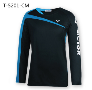 正品胜利VICTOR T-5201 抓绒保暖圆领长袖速干t恤羽毛球服男外套