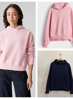 3C3 德国OPUS女士棉拉绒连帽卫衣 秋冬女装宽松纯色休闲套头绒衫