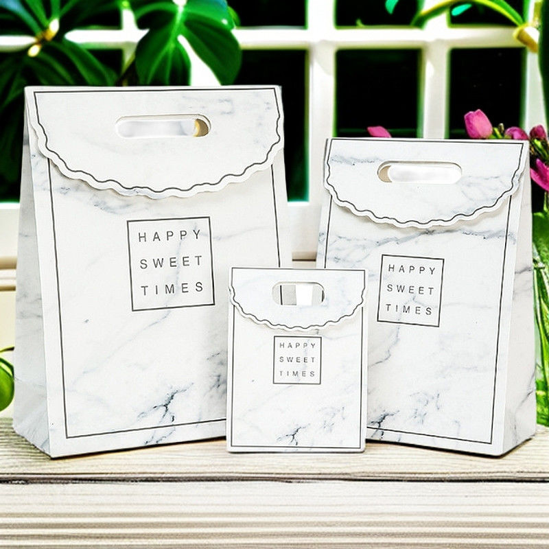 ins礼品袋大理石纹糖果袋圣诞节简约礼品包装伴手礼手提袋大小号