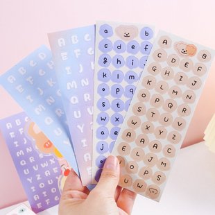 饰贴画 ins字母贴纸数字手账素材彩色可爱英文字母手帐七夕节装