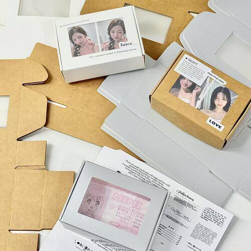 棕色窗口迷你飞机盒礼品打包材料高颜值精致方形礼物包装纸盒