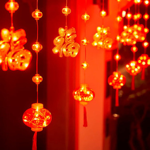 新年福字灯笼小彩灯氛围2026春节串灯阳台闪灯过年农村院子装饰灯