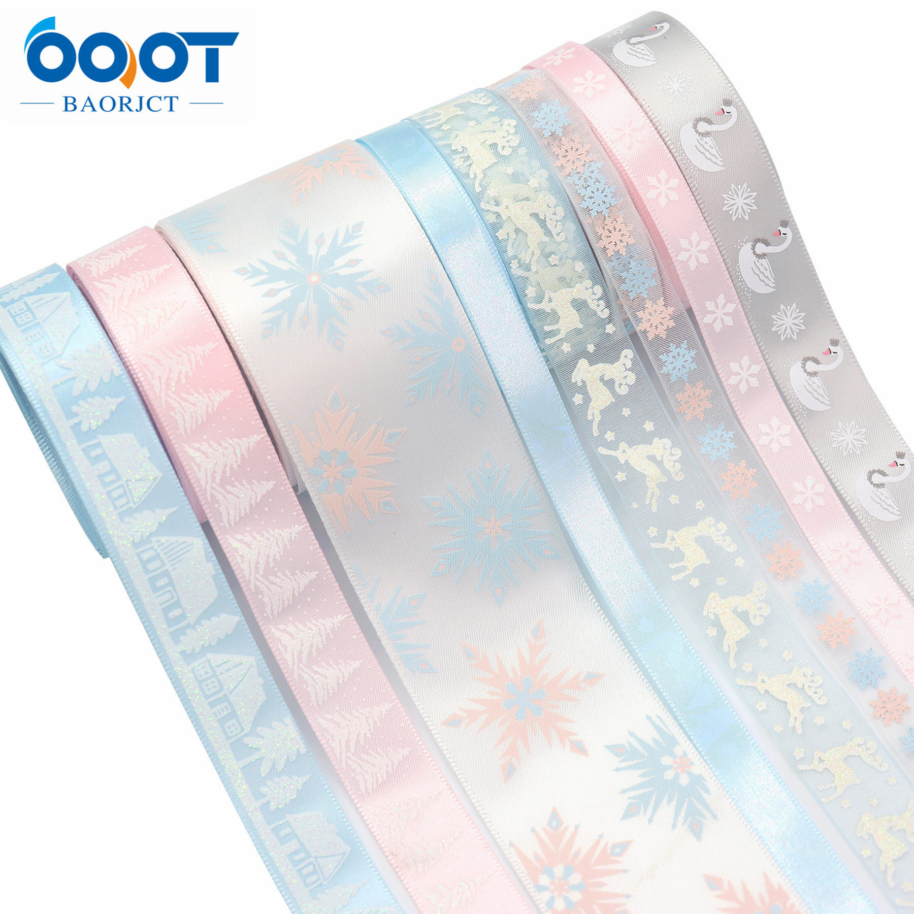 宝通织带圣诞节丝带雪花狂欢节礼盒包装缎带节日场景装饰丝带织带