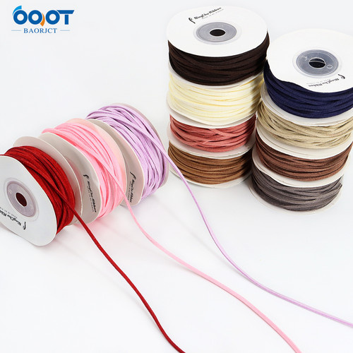 10码 3mm鹿皮绒带糖果彩色头饰手工工艺品蝴蝶结DIY烘焙丝带