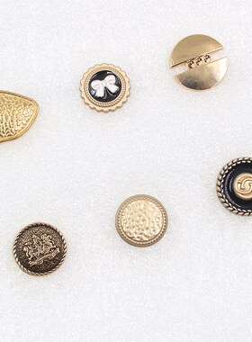 A-19512-516 18/20mm蝴蝶结两颗金属纽扣金色时尚 男女装衣服辅料