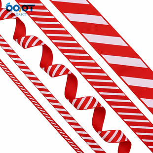 缎带节日场景装 5码 圣诞斜条纹织带热转印丝带25mm狂欢节礼盒包装