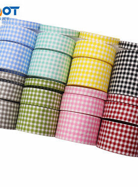 宝通织带diy发饰材料棉料格子压条布带diy蝴蝶结手工制造丝带织带