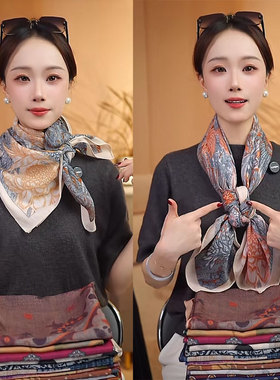 春秋冬新款福宝85大方巾双面异色丝绒毛棉质热带丛林围巾披肩领巾